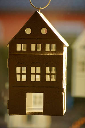 A small house for hanging candles used for decoration.の写真素材