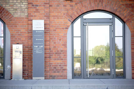 Mainz, Germany - June 24, 2015: The entrance of the wine storage building in the Customs Port of...