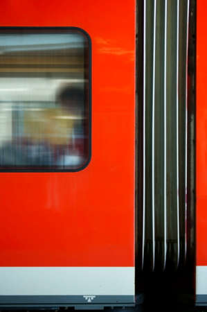 The outer body of a train with silencers and buffers between the wagons.の写真素材
