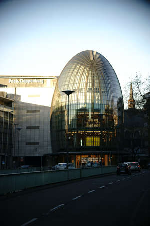 Cologne, Germany - November 24, 2016: The egg-shaped glass facade of the mall and store Peek and Cloppenburg on November 24, 2016 in Cologne.のeditorial素材