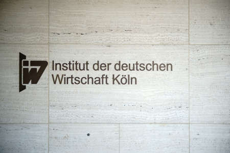 Cologne, Germany - November 24, 2016: The Logo of the Institute of German Economy on the facade of the entrance on November 24, 2016 in Cologne.のeditorial素材