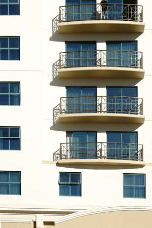 A new and modern apartment house with balconies.                  の写真素材