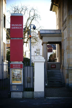 Frankfurt, Germany - January 05, 2017: The entrance of the Museum Giersch on exhibition house for...
