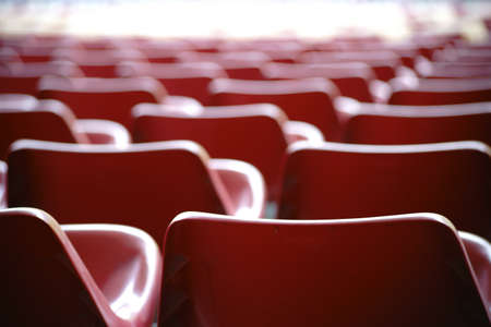 The abstract photograph of rows of seats in a stadium.の写真素材