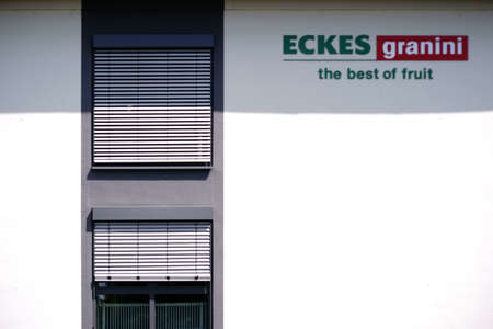 Nieder-Olm, Germany - June 03, 2018: The logo of the beverage manufacturer Eckes Granini GmbH at an office building on June 03, 2018 in Nieder-Olm.のeditorial素材