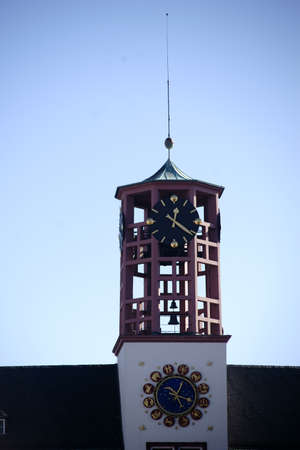Worms, Germany - October 13, 2018: The elaborate and with zodiac signs decorated sundial at the...
