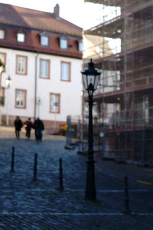The square in front of the Abbey Museum at the collegiate church in Aschaffenburg in front of the town hall.のeditorial素材