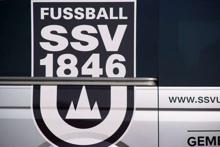 Taunusstein-Wehen, Germany - March 31, 2019: The coat of arms of the football club SSV Ulm 1846 on...