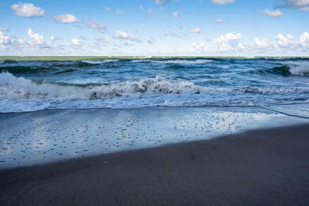 Wavy sea in summer day.