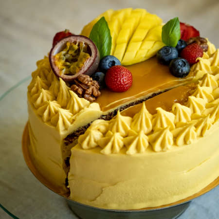 Beautiful colorful vegan cakeの写真素材
