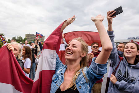 RIGA, LATVIA. 30th July 2021. Latvian 3x3 basketball team, Tokyo  arrives at Riga International Airportのeditorial素材