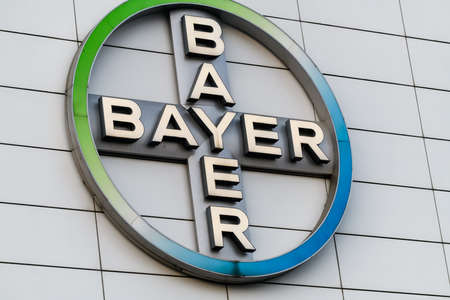 BRUSSELS, BELGIUM. 24th March 2022. Bayer company logo. Bayer is a German multinational pharmaceutical and life sciences companyのeditorial素材