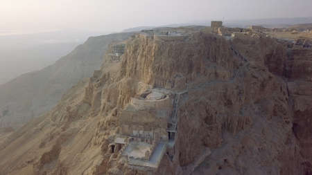 Herods palace from the drone, ruins of palace levelsの写真素材