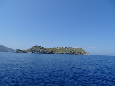 view of the Giraglia island north of Corsicaの写真素材