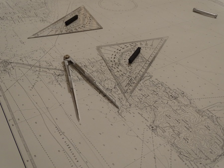 instruments for calculating the nautical routeの写真素材