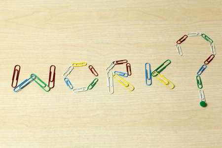 A question about work made with colorfull paper clipsの写真素材