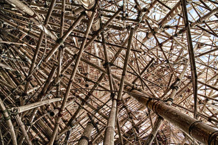 Bamboo huge monument in Rome from inside 