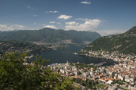 Panorama of Como city  Italy の写真素材