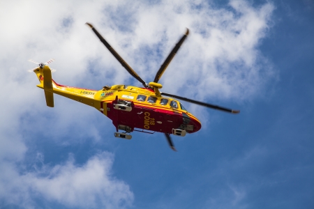 Rescue helicopter in flightのeditorial素材