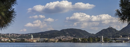 Como  city panorama view from the lakeの写真素材
