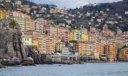Camogli, famous small town in Mediterranean sea, Italy near Genovaの写真素材