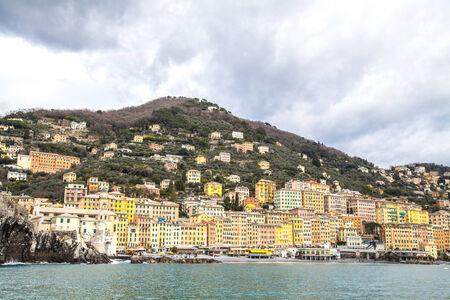 Camogli, famous small town in Mediterranean sea, Italy near Genovaの写真素材
