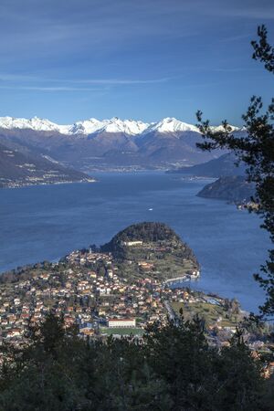 Panoramic view of the peninsula of Bellagio on Lake Como