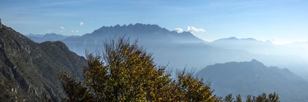 The Mount Resegone in the mists of the morning