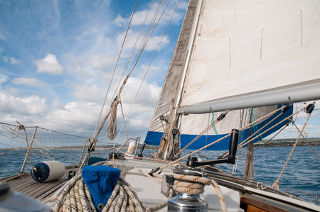 A trip on a sailing boat on the sea
