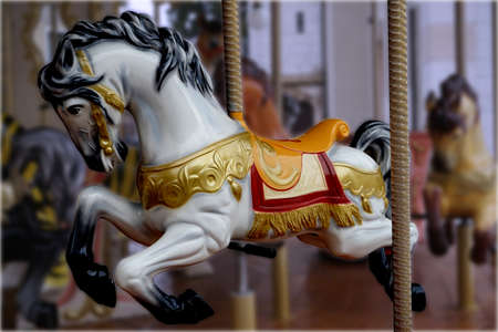 Photo Carousel Horse little vintage colorの写真素材