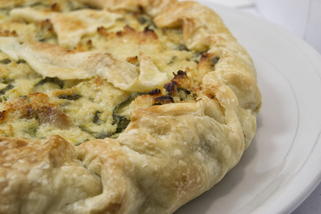 salty cake with italian zucchini and pasta briseeの写真素材