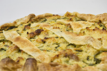 salty cake with italian zucchini and pasta briseeの写真素材