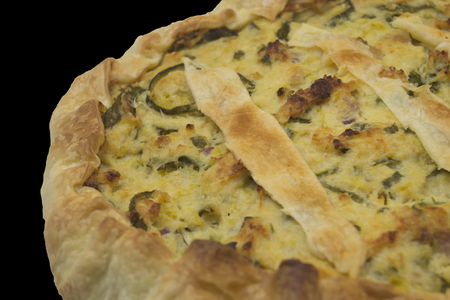 salty cake with italian zucchini and pasta briseeの写真素材