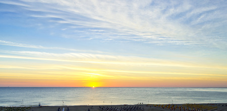 orange dawn over mediterranean sea in summer. for travel and naturalistic concept の写真素材