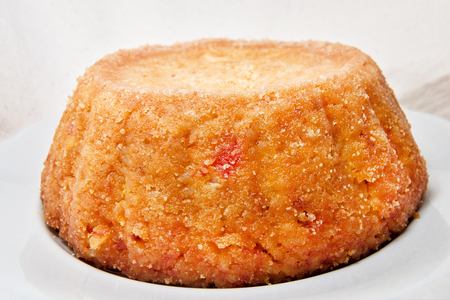 soft focus of tasty baked vegan rice bomb with rice and pumpkin - italian traditional recipeの写真素材