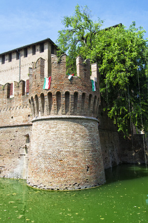 Rocca Sanvitale in the town of Fontanellato, Parma, Italy. Old castle of the count of Sanvitale familyの写真素材