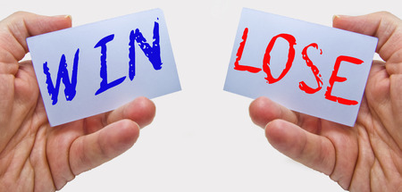 win - lose concept for business and marketing negotiationの写真素材