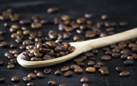 biological roasted coffe beams for real italian tasty energetic coffe drinkの写真素材