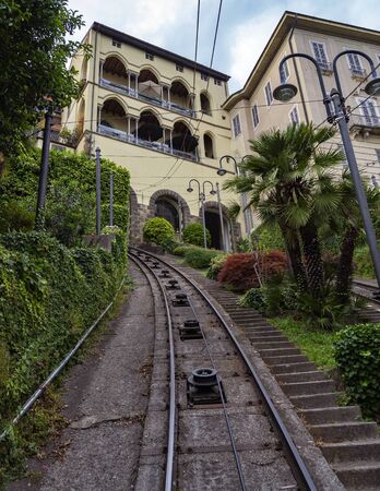 Bergamo: Funicular Railway to connect the historical old Upper City to the new Lower Cityの写真素材