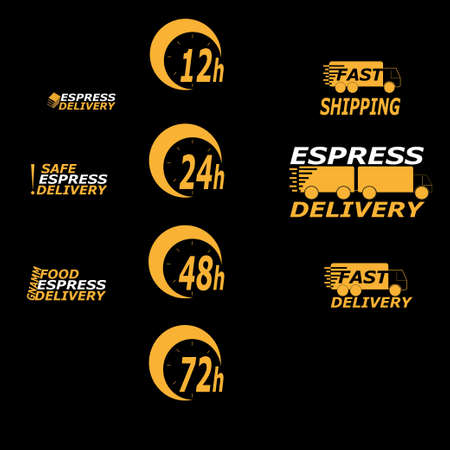 Fast delivery logo icons. Concept for international transport, quick shipping, online businessのイラスト素材