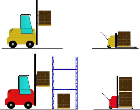 fork lift for industy applications. concept for storage, delivery industryのイラスト素材