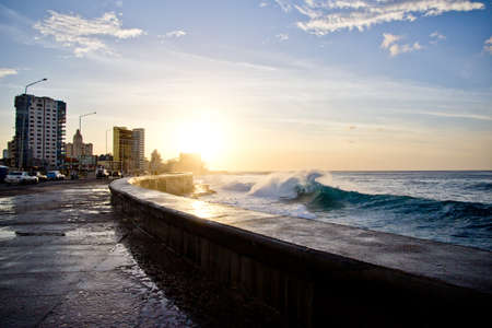 Malecon sunsetの写真素材