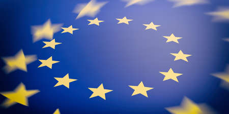 3d rendering european union flag abstactの写真素材