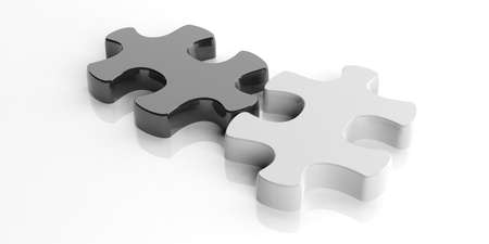 3d rendering puzzle on white backgroundの写真素材