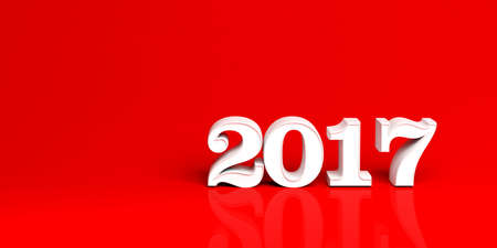 2017 3d rendering on red backgroundの写真素材