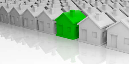 3d rendering green house in a houses complexの写真素材