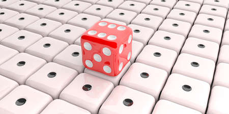 3d rendering red dice on white background of acesの写真素材