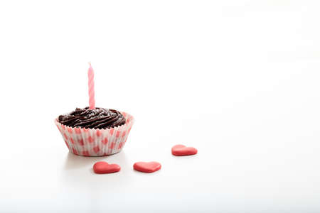 Cup cake on a white backgroundの写真素材