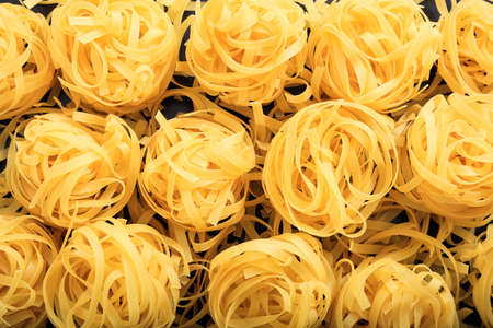 Full background of raw tagliatelleの写真素材