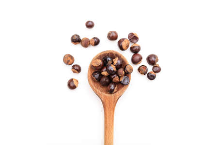 Guarana seeds on white background